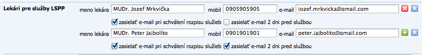 lekári pre služby LSPP